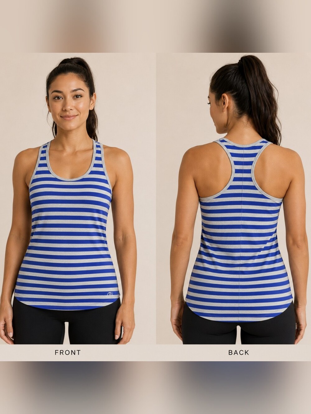 NWT MPG Mondetta Performance Gear Striped Singlet Tank Top Size Medium